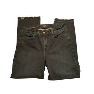 NYDJ Marilyn Straight Dark Wash Distressed Jean Sz 12